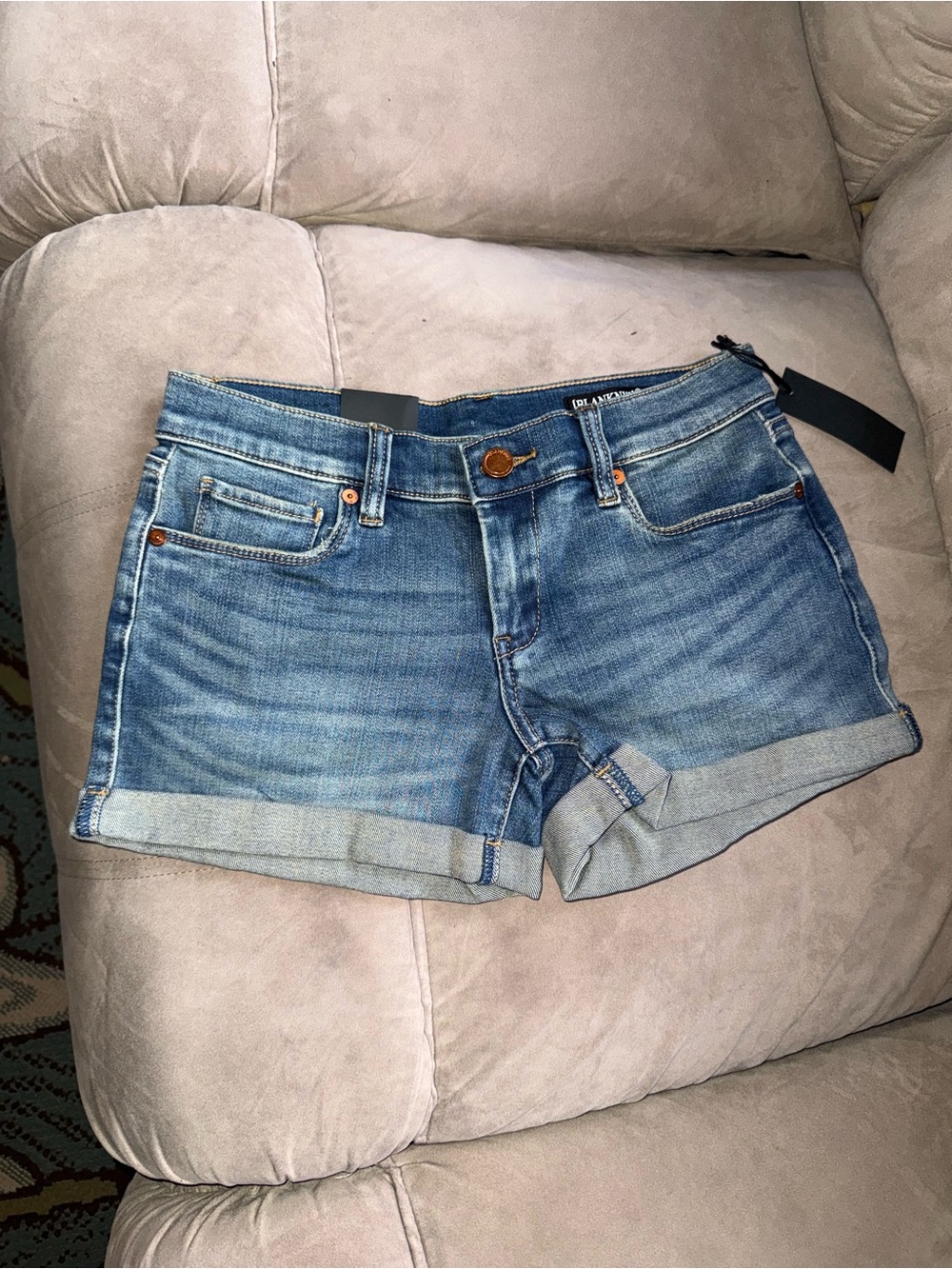 Blank NYC Light Blue Rolled Hem Denim Shorts-NWT